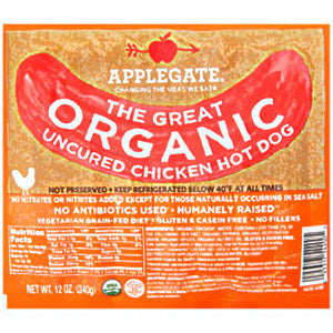 APPLEGATE: Natural Uncured Chicken Hot Dog, 12 Oz