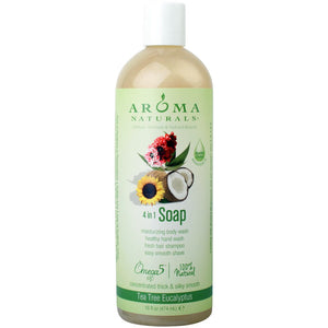 AROMA NATURALS: Tea Tree Eucalyptus Castile Liquid Soap, 16 oz