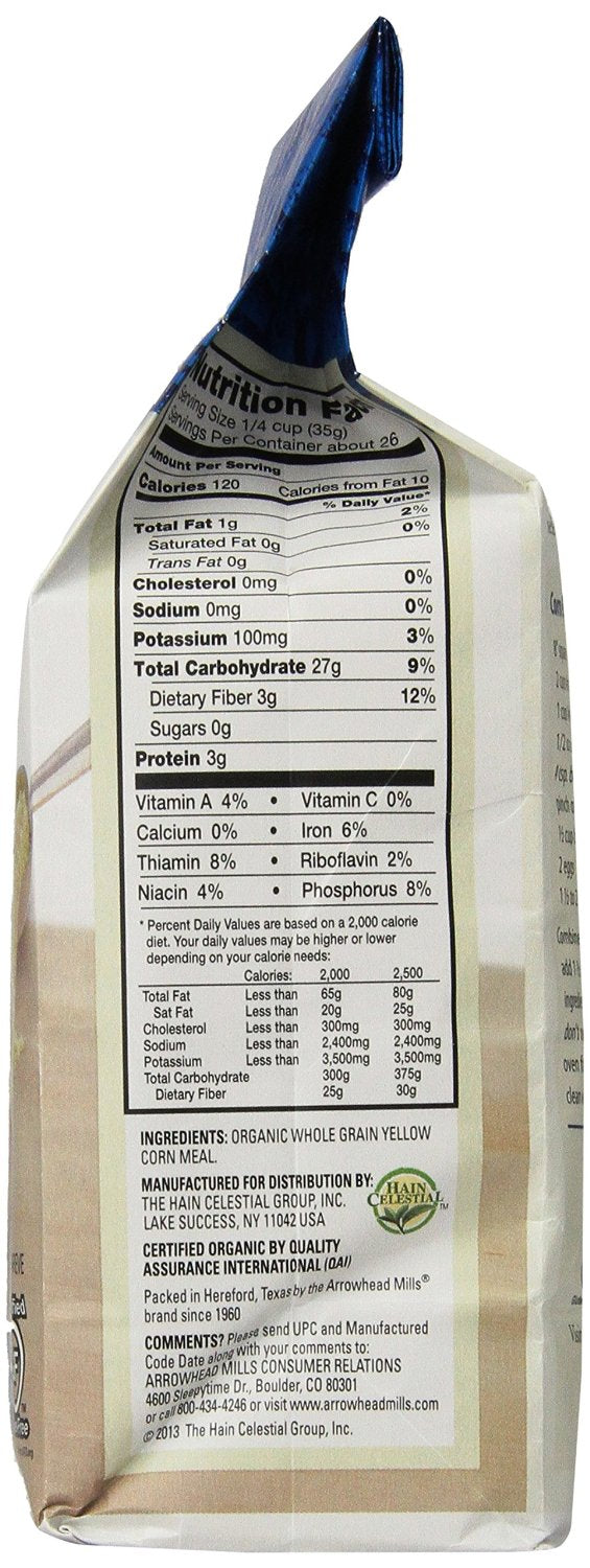 ARROWHEAD MILLS: Organic Gluten Free Yellow Corn Meal, 2 Lb