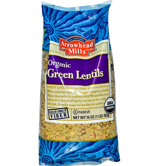 ARROWHEAD MILLS: Organic Green Lentil Beans, 25 lb