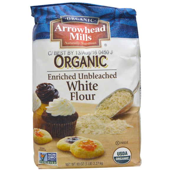ARROWHEAD MILLS: Organic Unbleached White Flour, 50 lb