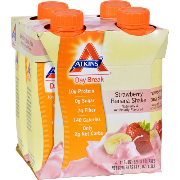 ATKINS: Day Break Strawberry Banana Shake 4 count (11 oz each), 44 oz