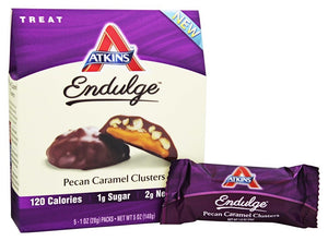 ATKINS NUTRITIONAL: Endulge Pecan Caramel Clusters Bars 5 Count (1 oz each), 5 oz