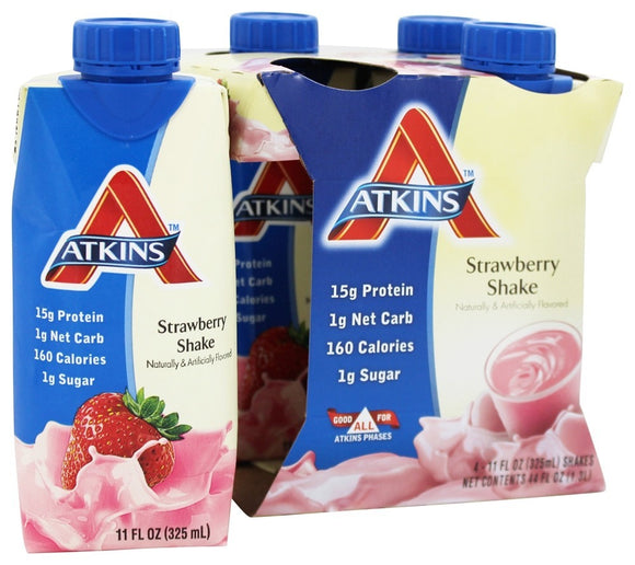 ATKINS: Strawberry Shake 4 count (11 oz each), 44 oz