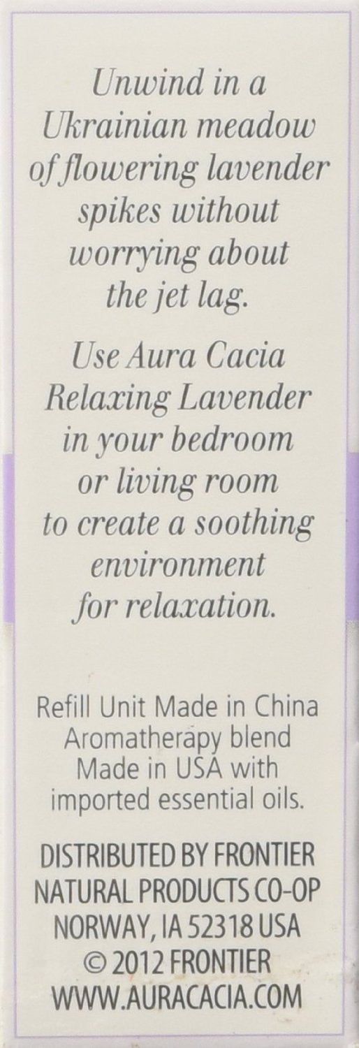 AURA CACIA: Electric Aromatherapy Air Freshener Refill Relaxing Lavender, 0.47 oz