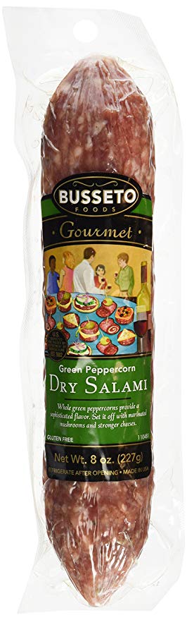BUSSETO: Chub Green Peppercorn Coated Salami, 8 oz