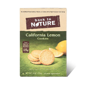 BACK TO NATURE: Whole Grain California Lemon Cookies, 9 oz