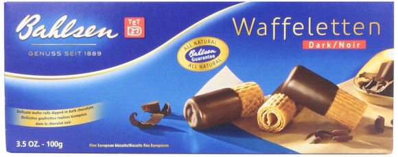 BAHLSEN: Waffeletten Dark Chocolate Dipped Wafer Rolls, 3.5 oz