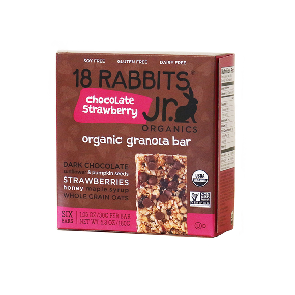 18 RABBITS: Jr. Organic Granola Bar Chocolate Strawberry, 6.3 oz
