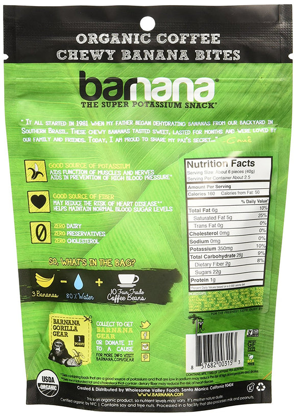 BARNANA: Organic Coffee Chewy Banana Bites, 3.5 oz