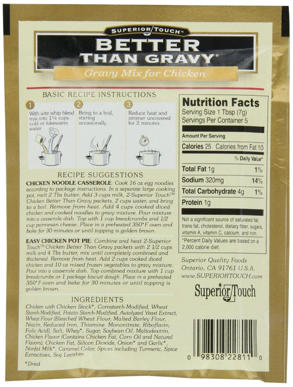 BETTER THAN GRAVY: Superior Touch Gravy Mix For Chicken, 1.25 oz