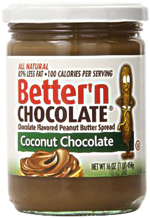 BETTER N PEANUT BUTTER: Peanut Coconut Chocolate Spread, 16 Oz
