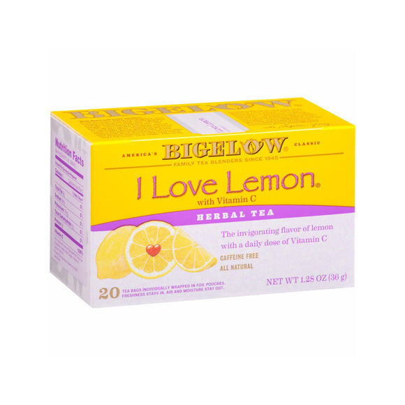 BIGELOW: Herbal Tea Caffeine Free I Love Lemon, 20 Tea Bags