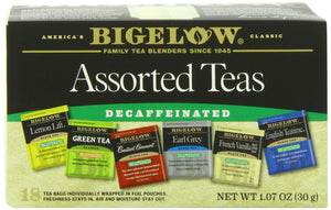 BIGELOW: Six Assorted Teas Decaffeinated 18 Tea Bags, 1.07 oz