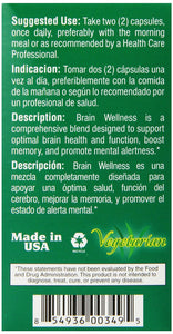 BIO NUTRITION: Brain Wellness, 60 Vegetarian Capsules