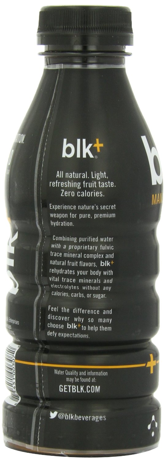 BLK: Mango Splash Fulvic Trace Mineral Infused Water, 16 oz