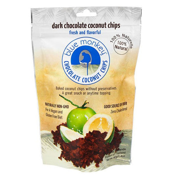BLUE MONKEY: Coconut Chips Dark Chocolate, 1.4 oz