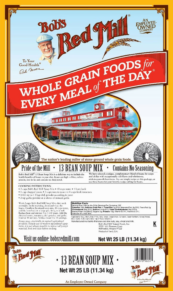 BOB'S RED MILL: 13 Bean Soup Mix, 25 Lb