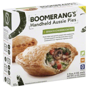 BOOMERANG'S: Handheld Aussie Pies Spinach & Mushroom, 12 oz