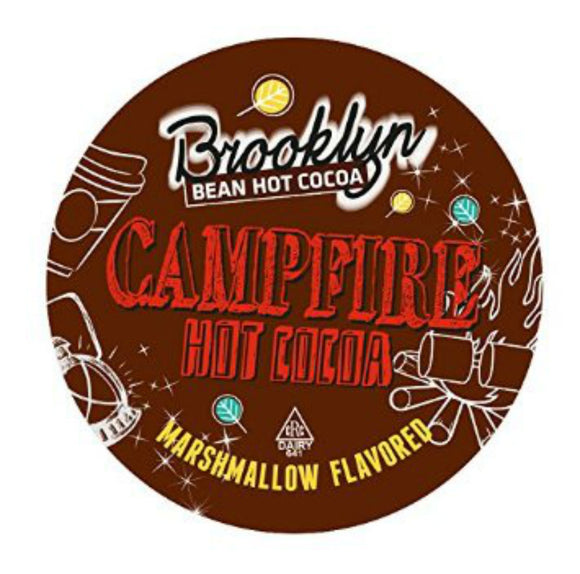BROOKLYN BEAN ROASTERY: Campfire Marshmallow Flavored Hot Cocoa, 12 Count