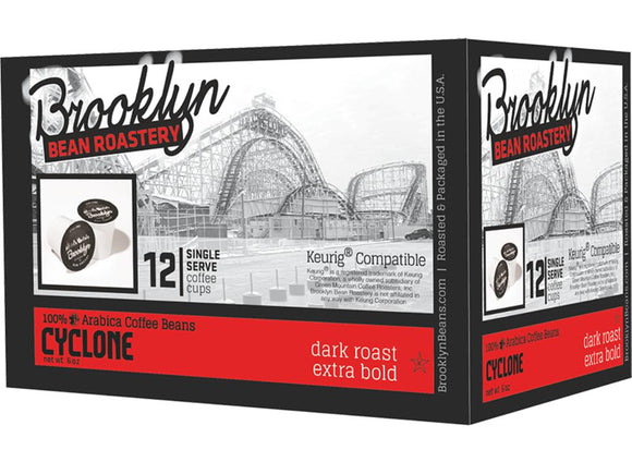 BROOKLYN BEAN ROASTERY: Cyclone Dark Roast Extra Bold Coffee, 12 cups