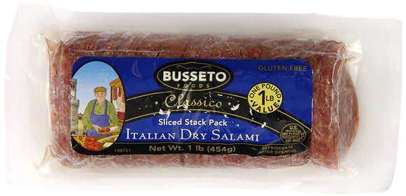 BUSSETO: Italian Dry Salami Sliced Stack Pack, 16 oz