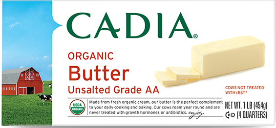 CADIA: Organic Unsalted Butter, 1 lb