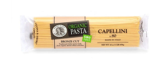CUCINA & AMORE: Organic Capellini Pasta 80, 16 oz