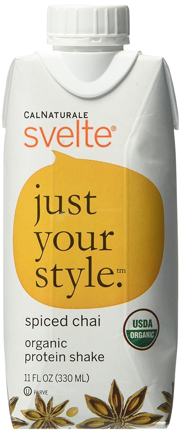 CAL NATURALE: Svelte Organic Protein Shake Spiced Chai, 11 Oz