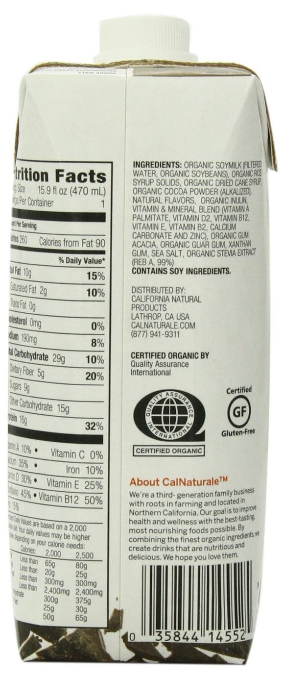 CALNATURALE: Svelte Organic Protein Shake Chocolate, 15.9 oz