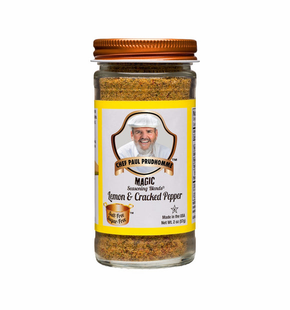 CHEF PAUL PRUDHOMME'S MAGIC SEASONING BLENDS:  Lemon And Cracked Pepper, 2 oz