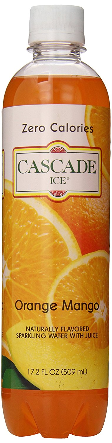 CASCADE ICE: Sparkling Water Orange Mango, 17.2 oz