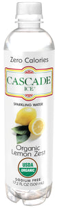 CASCADE ICE: Sparkling Water Organic Lemon Zest, 17.2 oz