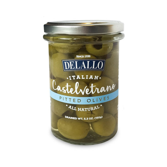 DELALLO: Pitted Castelvetrano Olives, 5.3 oz