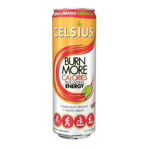 CELSIUS: Calorie Burning Drink Peach Mango Green Tea 4 Pack, 48 oz