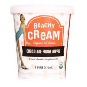 BEACHY CREAM: Chocolate Fudge Ripple Ice Cream, 1 Pint