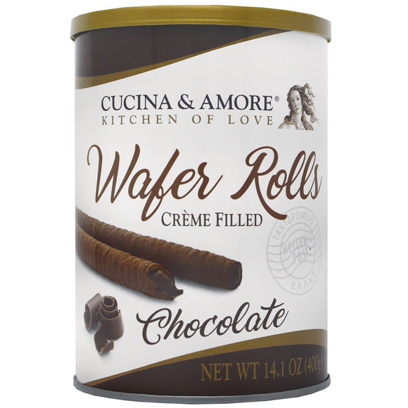 CUCINA & AMORE: Chocolate Wafer Rolls, 14.1 oz