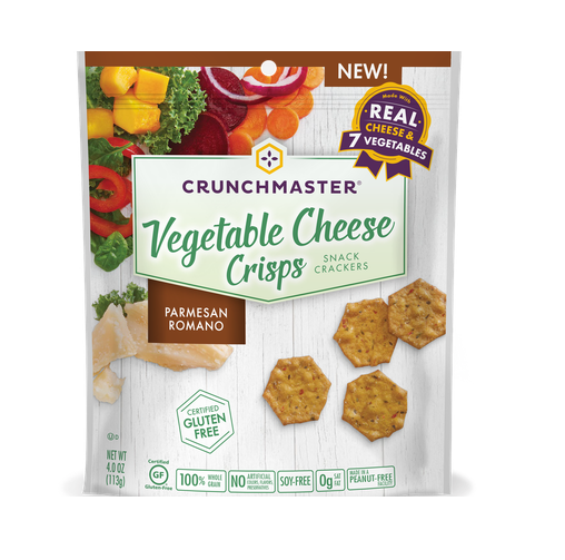 CRUNCH MASTERS: Vegetable Cheese Crisps Parmesan Romano, 4 oz