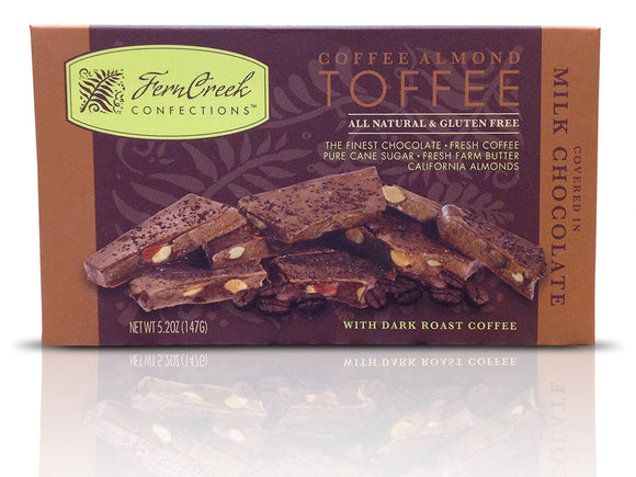 FERNCREEK: Coffee Almond Toffee Bar Milk Chocolate, 5.2 oz