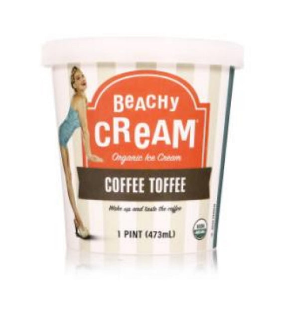 BEACHY CREAM: Coffee Toffee Ice Cream, 1 pint