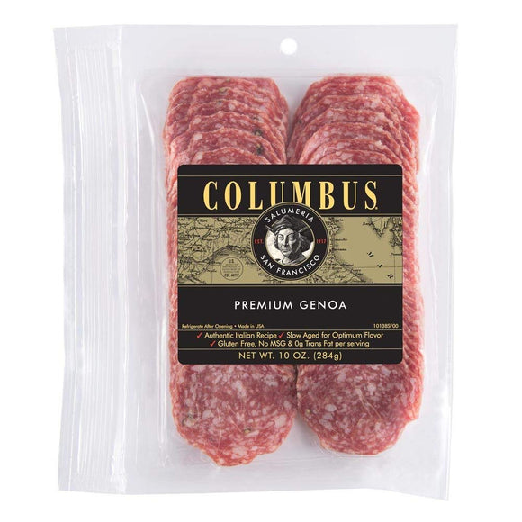 COLUMBUS: Slice Genoa Salame Pillow Pack, 10 oz