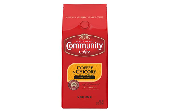 COMMUNITY COFFEE: Ground Coffee and Chicory, 12 oz