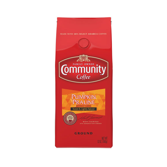 COMMUNITY COFFEE: Premium Ground Coffee Pumpkin Praline, 12 oz