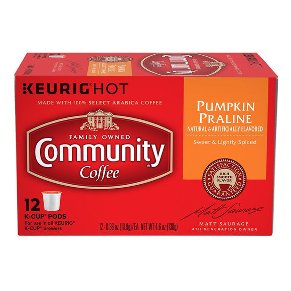 COMMUNITY COFFEE: Pumpkin Praline 12 Count K-Cup Pods, 4.6 oz