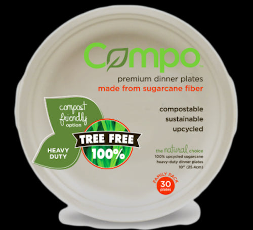 COMPO: Premium 10-Inch Dinner Plates, 30 pc