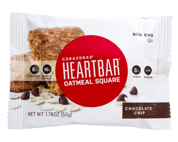 CORAZONAS: Oatmeal Square Chocolate Chip, 1.76 oz