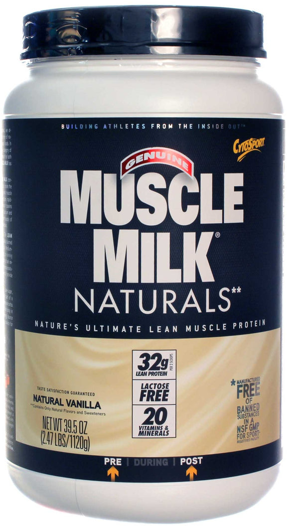 CYTOSPORT: Muscle Milk Nature’s Ultimate Lean Muscle Protein Powder Vanilla, 2.47 lb