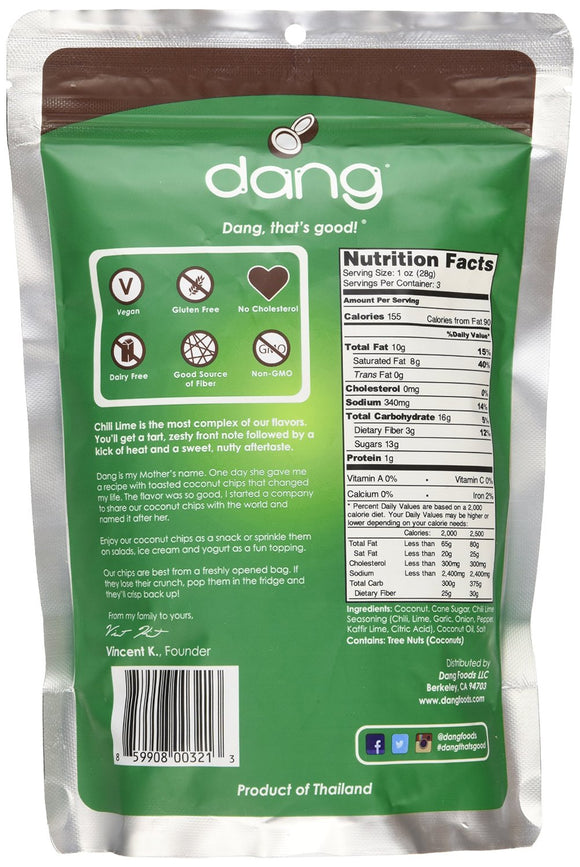 DANG: Toasted Coconut Chips Chili Lime, 2.82 oz