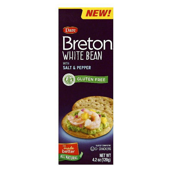DARE: Breton Gluten Free Cracker White Bean Salt Pepper, 4.2 oz