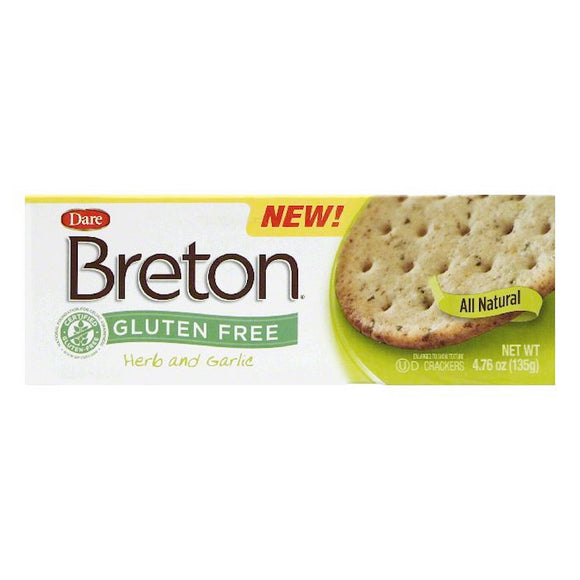 DARE: Breton Gluten Free Crackers Herb and Garlic, 4.76 Oz